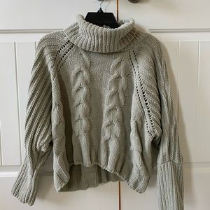 Green cropped sweater